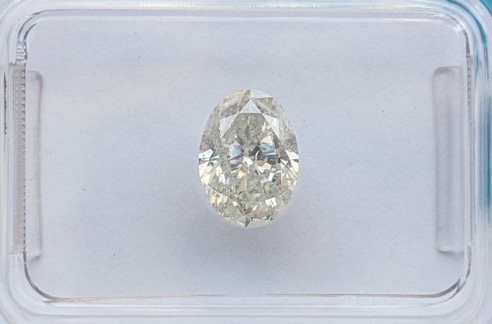 Ingen mindstepris - 1 pcs Diamant  (Natur)  - 0.96 ct - Oval - H - I1 - International Gemological Institute (IGI)