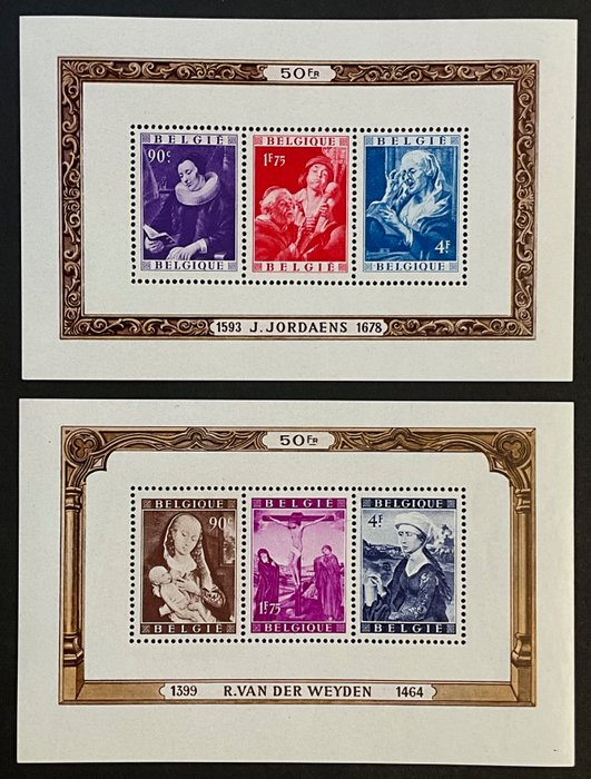 Belgien 1949 - Blokken Jordaens og Van der Weyden - POSTFRIS - OBP BL27/28