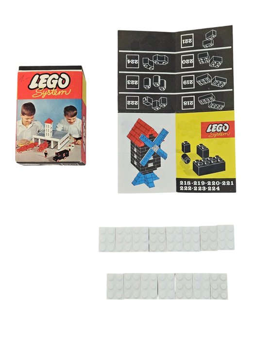 Lego - System - 219 - Set 219 witte 2x3 stenen 1957 in topstaat! Inclusief instructies flyer Zeer zeldzaam! - 1950-1960