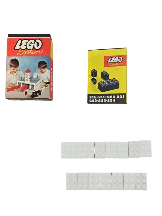 Lego - System - 219 - Set 219 witte 2x3 stenen 1957 in topstaat! Inclusief instructies flyer Zeer zeldzaam! - 1950-1960