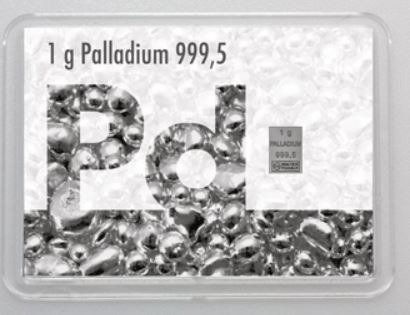 1 gram - Palladium - Valcambi - i en flip blister  (Ingen mindstepris)