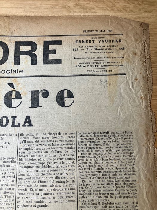 Emile Zola - Mon père / L’Aurore - 1898