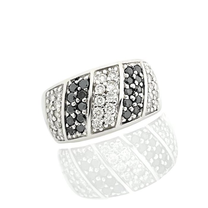 Ring - 18 kraat Hvidguld -  040ct tw Diamant (Natur)  - Diamant - Diamantring