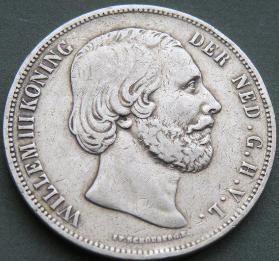 Holland Willem III (1849-1890) 2 1/2 Gulden 1864b  (Ingen mindstepris)