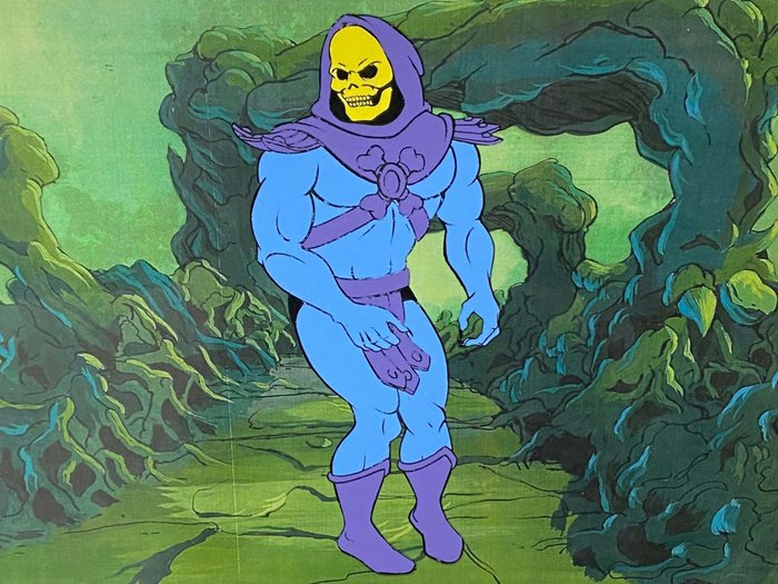 He-Man and the Masters of the Universe (1983) - 1 Original animationscelle af Skeletor, med kopibaggrund