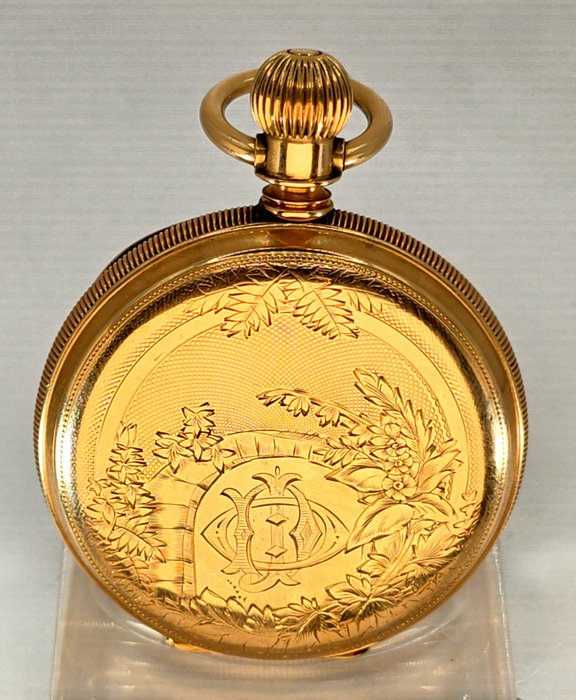 Agassiz Geneve - Komplett gravierte 14Kt. Gold Savonette - 1A Qualitätswerk - Schweiz omkring 1887