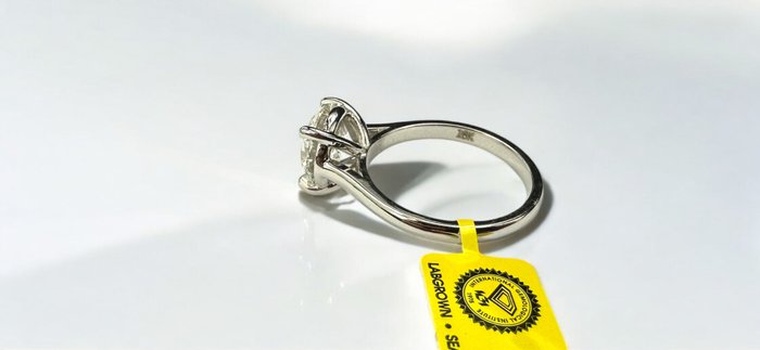 Ring - 18 kraat Hvidguld -  3.25ct. tw. Diamant (Laboratoriedyrket)