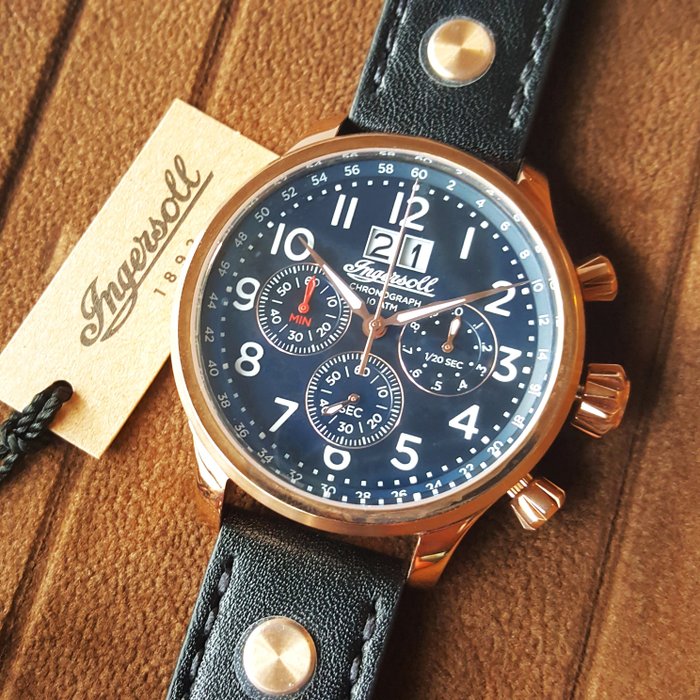 Ingersoll - Chronograph 1/20 - Big Date - Gold - Ingen mindstepris - Mænd - Ny