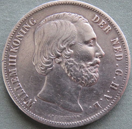 Holland. Willem III (1849-1890). 2 1/2 Gulden 1854  (Ingen mindstepris)