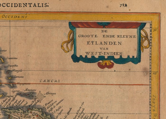 caraïben - Cube, Jamaica, Puerto Rico, Haiti; Petrus Kaerius / J.E. Cloppenburgh - De Groote ende Kleyne Eylanden van West-Indien - 1632