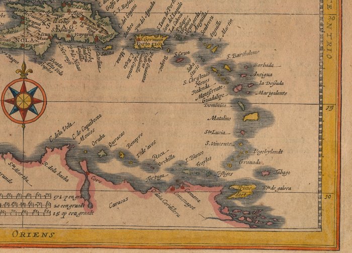 caraïben - Cube, Jamaica, Puerto Rico, Haiti; Petrus Kaerius / J.E. Cloppenburgh - De Groote ende Kleyne Eylanden van West-Indien - 1632