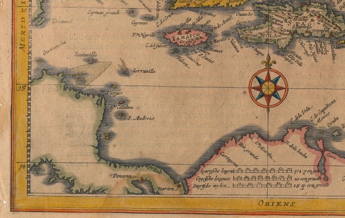 caraïben - Cube, Jamaica, Puerto Rico, Haiti; Petrus Kaerius / J.E. Cloppenburgh - De Groote ende Kleyne Eylanden van West-Indien - 1632