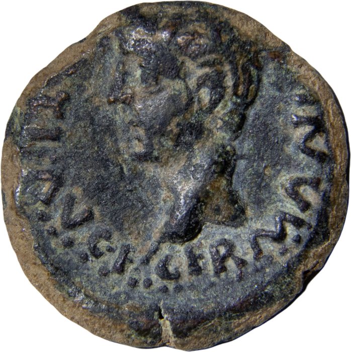 Hispania, Colonia Romula. Tiberius (AD 14-37). Semis 14-36 AD. Sevilla. PERM. AVG. COL. ROM. Scarce