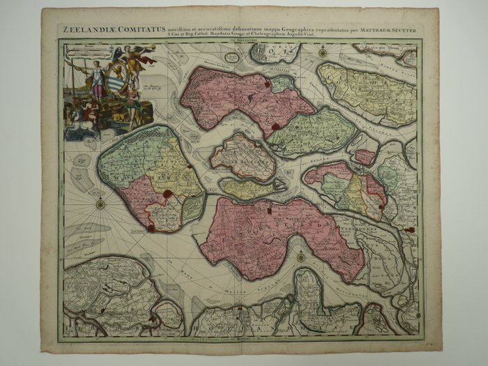 Holland - Sjælland; M Seutter - Zeelandiae Comitatus - 1721-1750