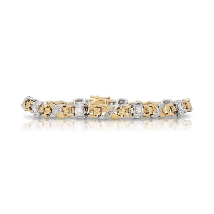 Armbånd - 18 kraat Gulguld, Hvidguld -  1.55ct. tw. Diamant (Natur)  - Diamant