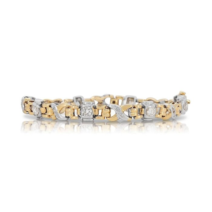 Armbånd - 18 kraat Gulguld, Hvidguld -  1.55ct. tw. Diamant (Natur)  - Diamant