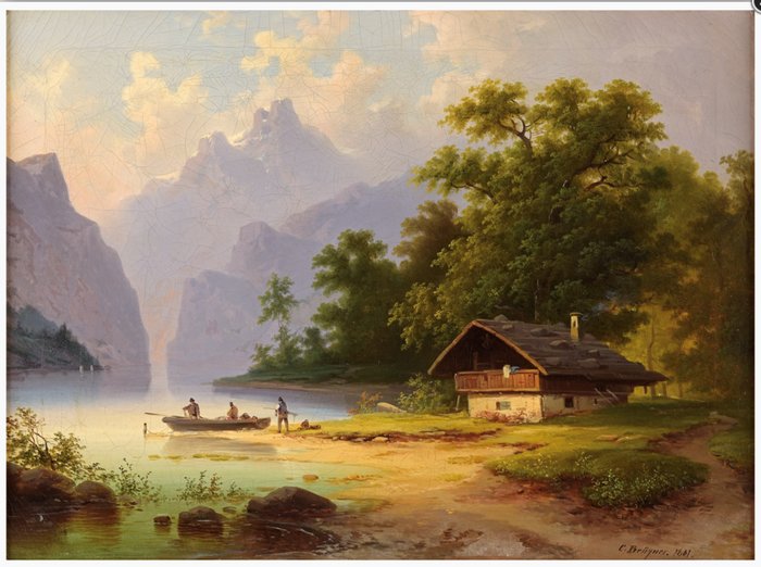 Brügner Cölestin (1824-1887) - Alpine Seenlandschaft (sign. 1861)