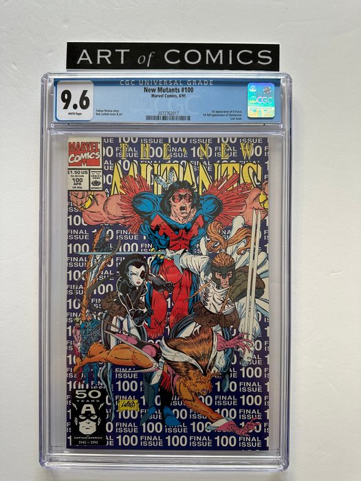 The New Mutants #100 - 1st Appearance Of X-Force - 1st Full Appearance Of Shatterstar - Last Issue - CGC Graded 9.6 -Extremely High Grade!! - White Pages! - 1 Graded comic - Første udgave - 1991