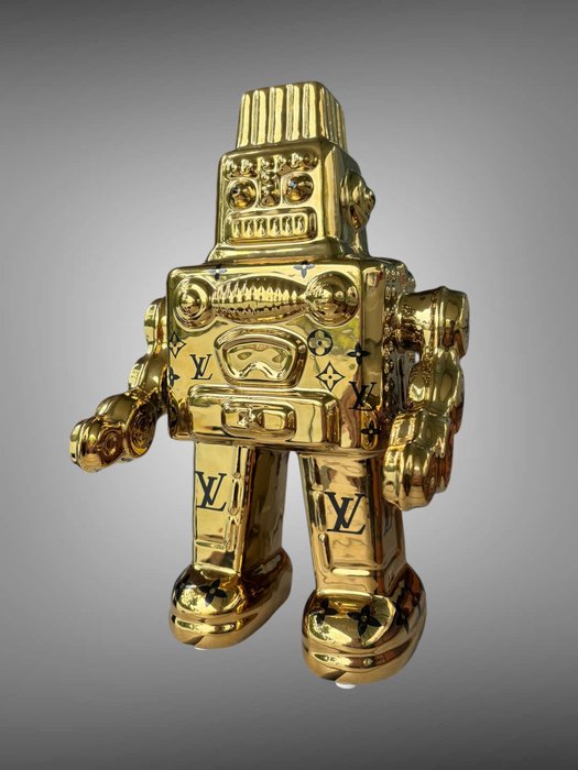 AmsterdamArts - Louis Vuitton chrome gold Robot statue