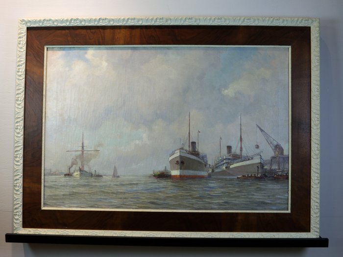 Gerard Wiegman (1875-1964) - Haven in  Vlaardingen