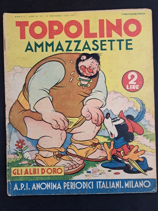 Gli Albi d'Oro n. 23 - Topolino Ammazzasette - 1 Comic - Første udgave - 1938