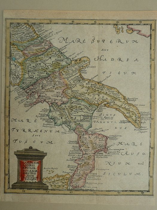 Europa - Italia / Sicilia / Puglia / Calabria / Napoli; Ph Cluverius / Martinu Haïler - Campaniae namnii Apulliae Lucaniae brutio - 1681-1700