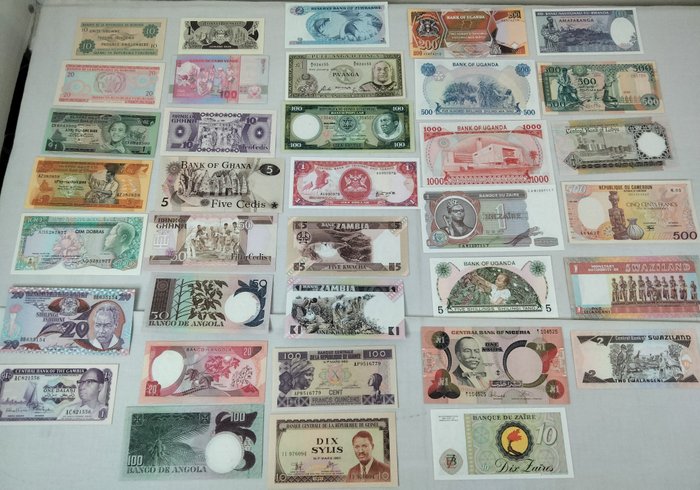 Verden. - 36 banknotes - various dates  (Ingen mindstepris)