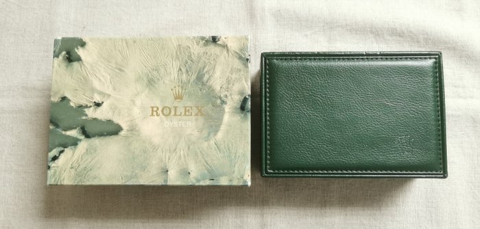 Rolex - vintage t2 moon crater green leather box ref.68.00.55/out box stickers 68273 good