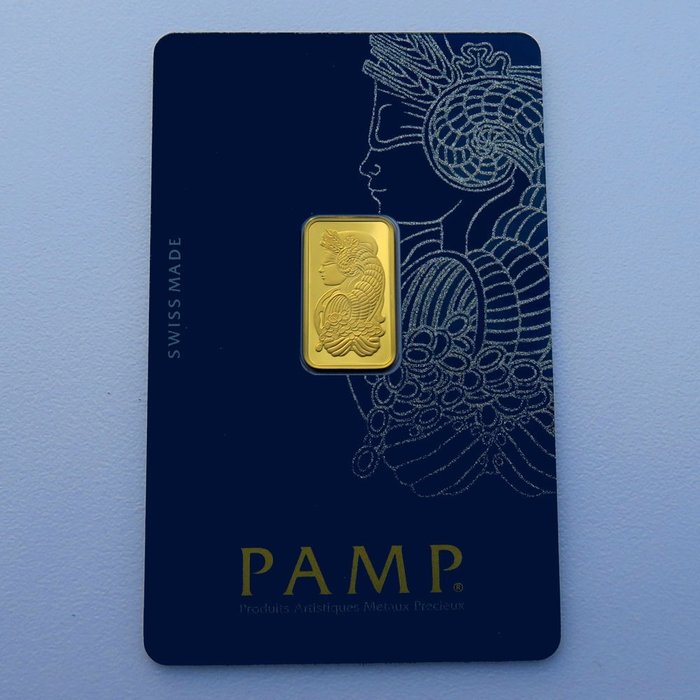 2,5 gram - Guld 999 - Pamp Suisse Goldbarren Fortuna in Blister - Forseglet  Med certifikat