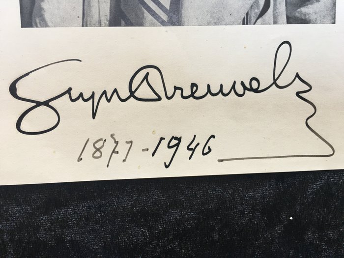 Stijn Streuvels - Gesigneerde prent met foto van Stijn Streuvels - 1946