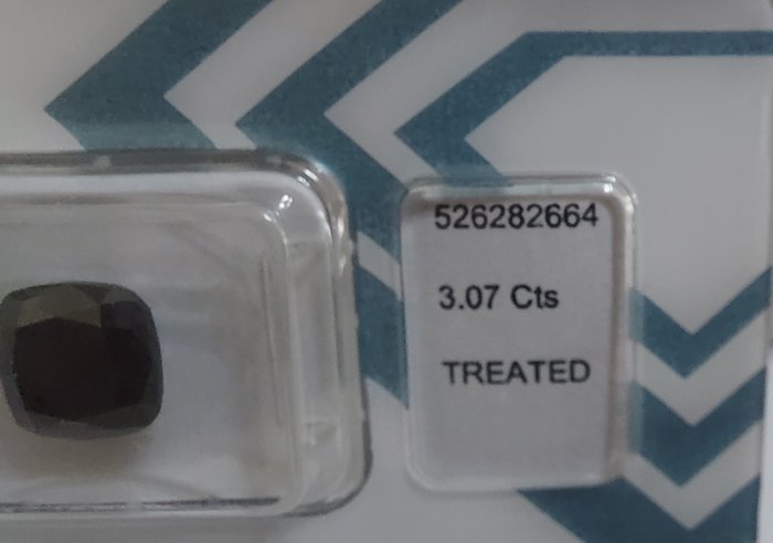 1 pcs Diamant  (Farvebehandlet)  - 3.07 ct - Pude Sort - Ikke specificeret i laboratorierapporten - International Gemological Institute (IGI)