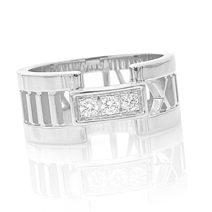 Tiffany  Co. - Ring - Atlas - 18 kraat Hvidguld -  0.18ct. tw. Diamant (Natur)