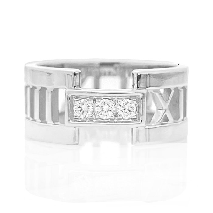 Tiffany  Co. - Ring - Atlas - 18 kraat Hvidguld -  0.18ct. tw. Diamant (Natur)