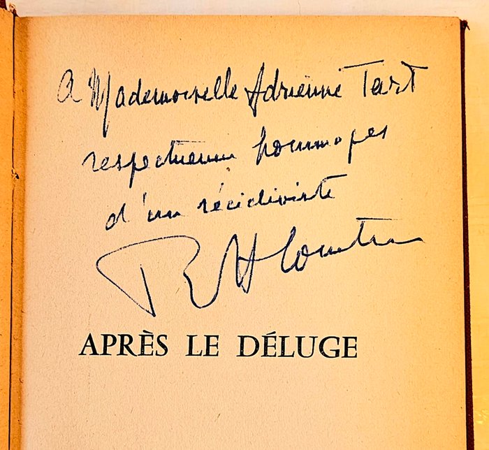 Signé; Pierre-Antoine Cousteau - Après le Déluge. Pamphlets - 1956