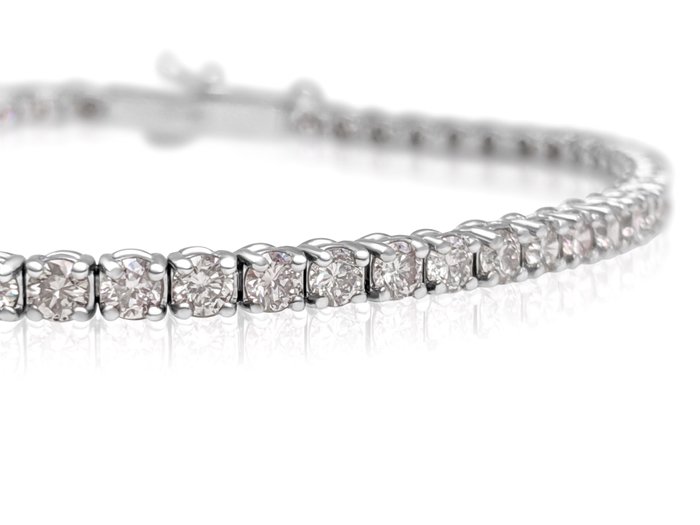 Armbånd - 14 karat Hvidguld -  3.92ct. tw. Lyserød Diamant (Naturfarvet) - Pink - IGI