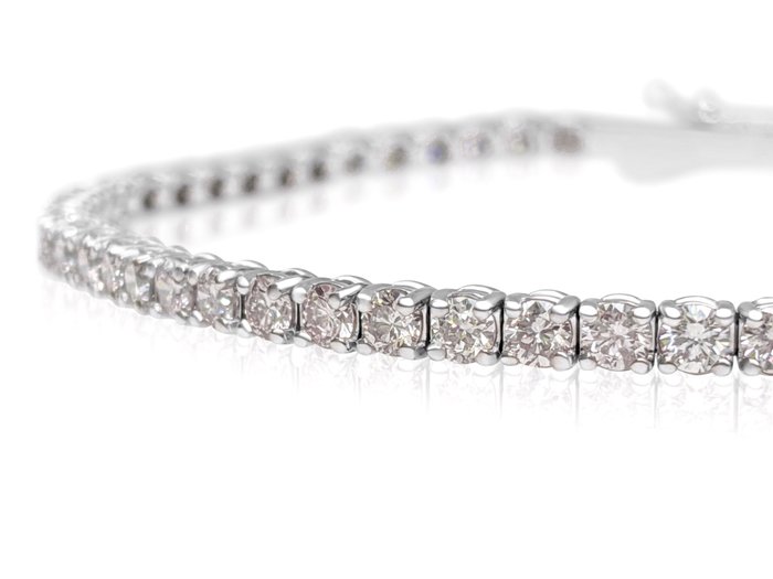 Armbånd - 14 karat Hvidguld -  3.92ct. tw. Lyserød Diamant (Naturfarvet) - Pink - IGI