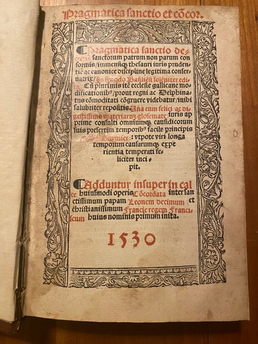 [Charles VII] Cosme Guymier - Pragmatica sanctio decretis sanctorum patrum non parum conformis immensique thesauri jurisprudentie - 1530