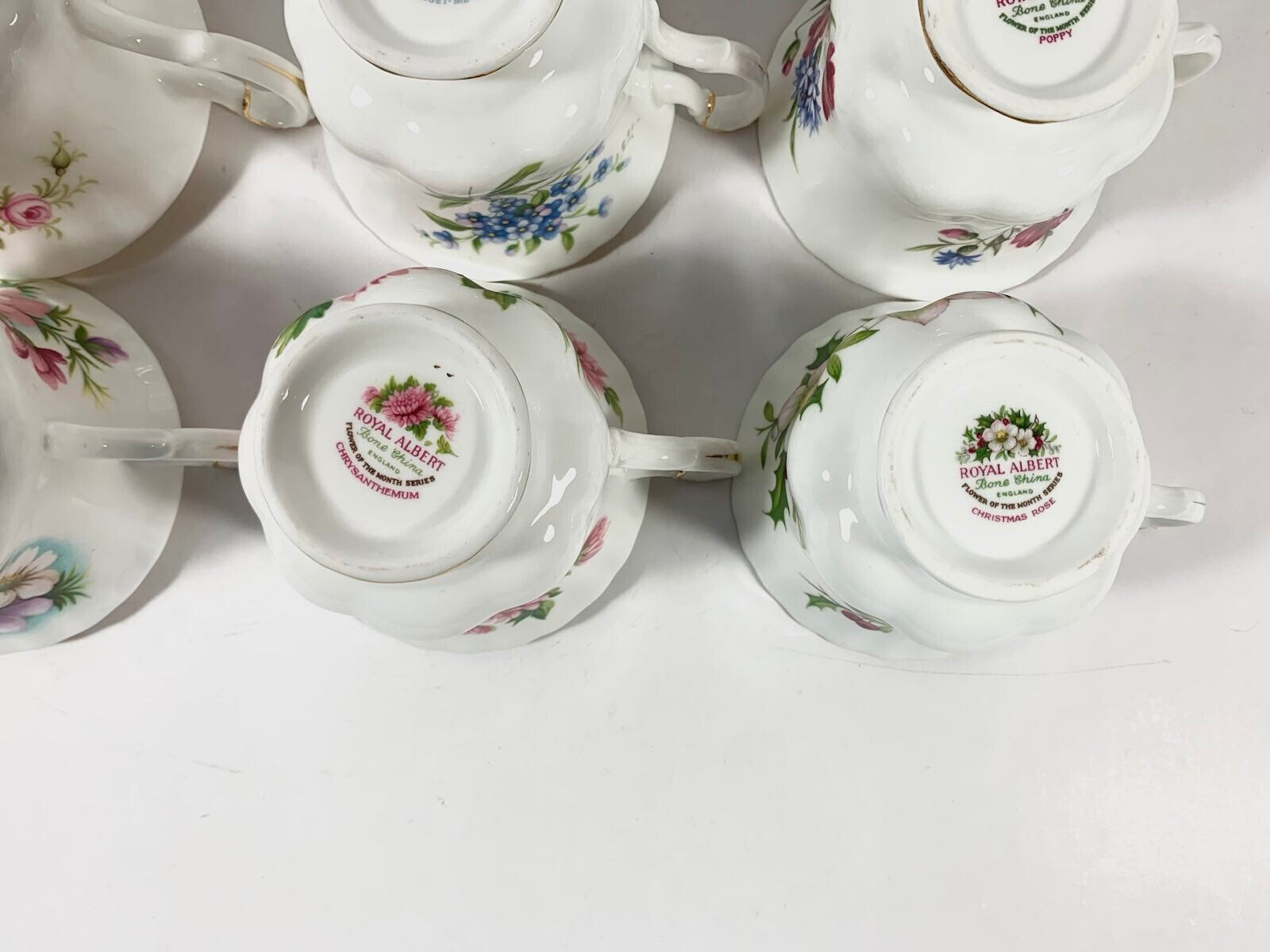 24x Royal Albert Flowers Of The Month Coffee Cup  Saucer With Plates Full Set