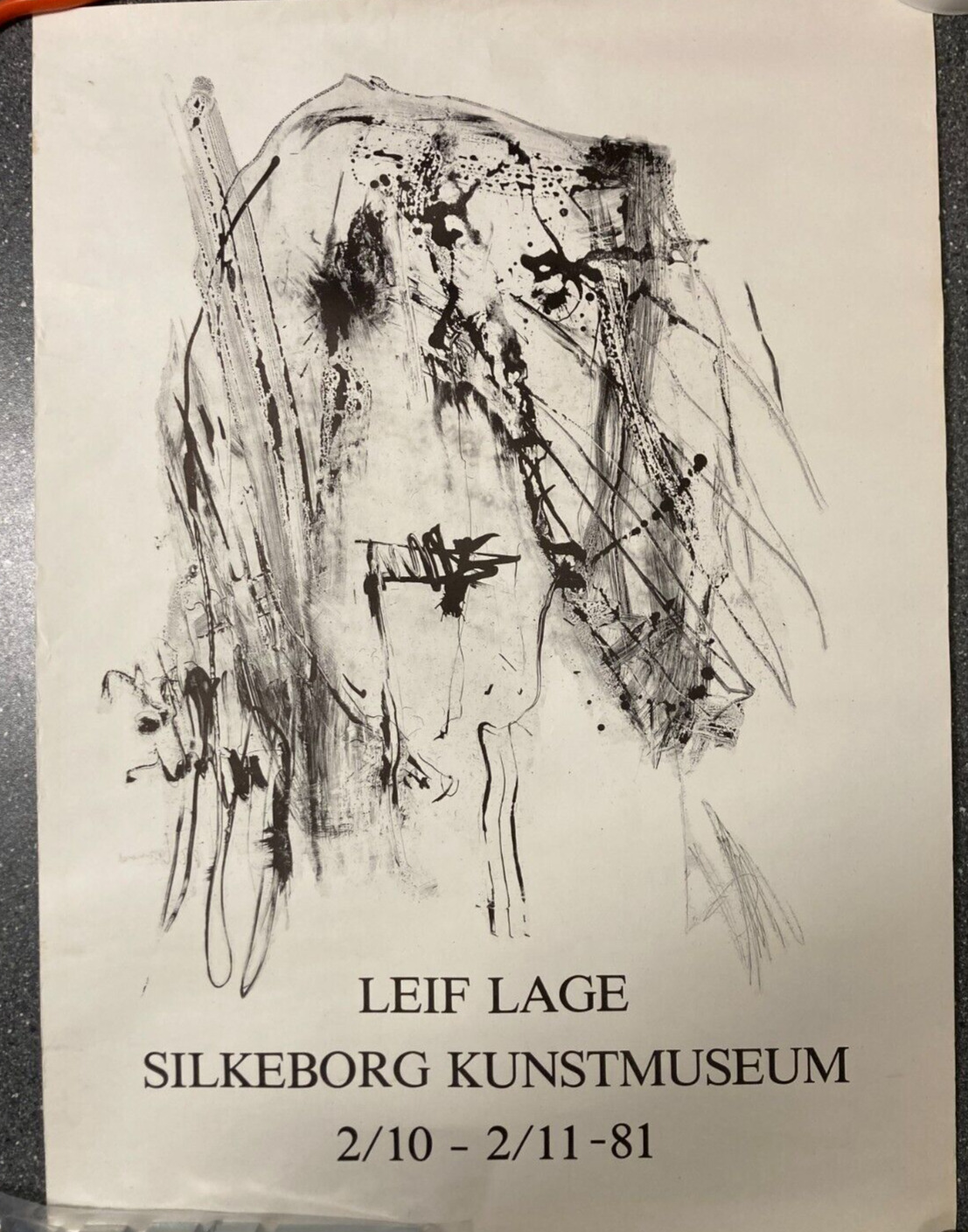 Leif Lage Art Danish Silkeborg Kunstmuseum 1981 Exhibition Poster 44x61cm