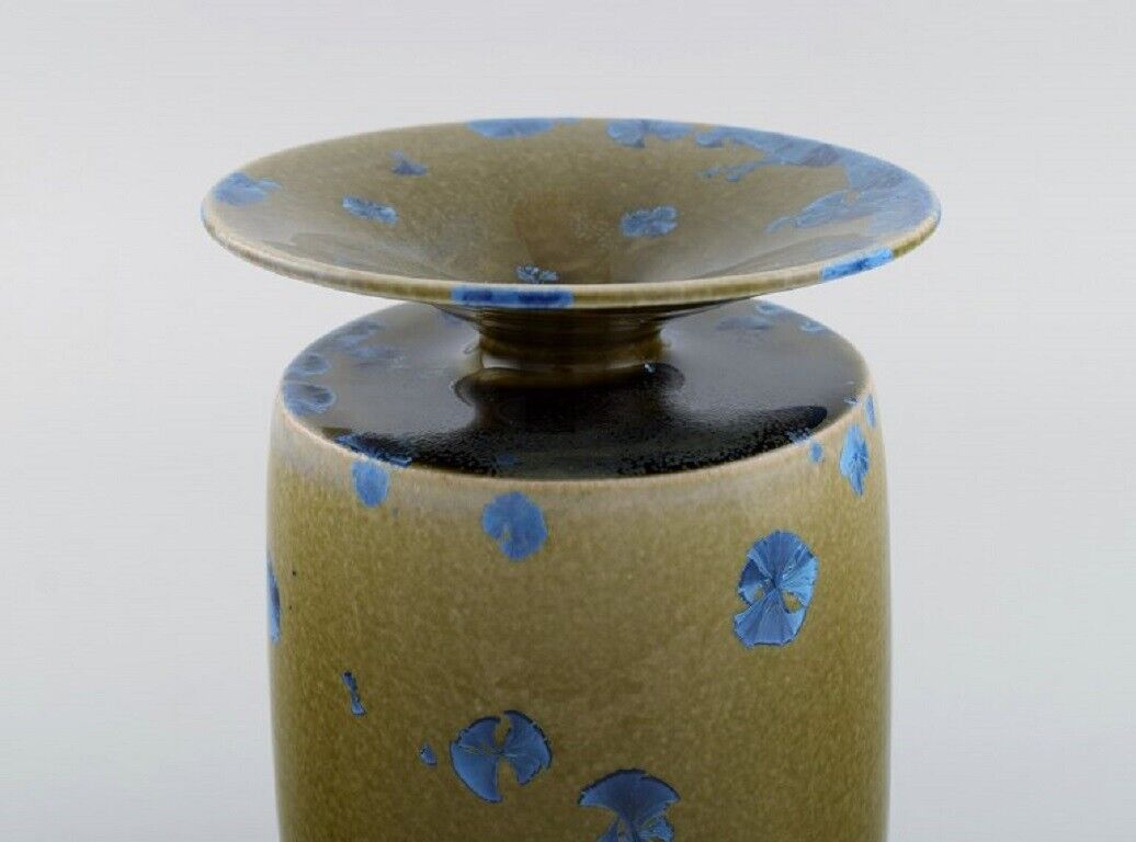 Isak Isaksson Swedish ceramicist Unique vase in glazed ceramics Late 20th C