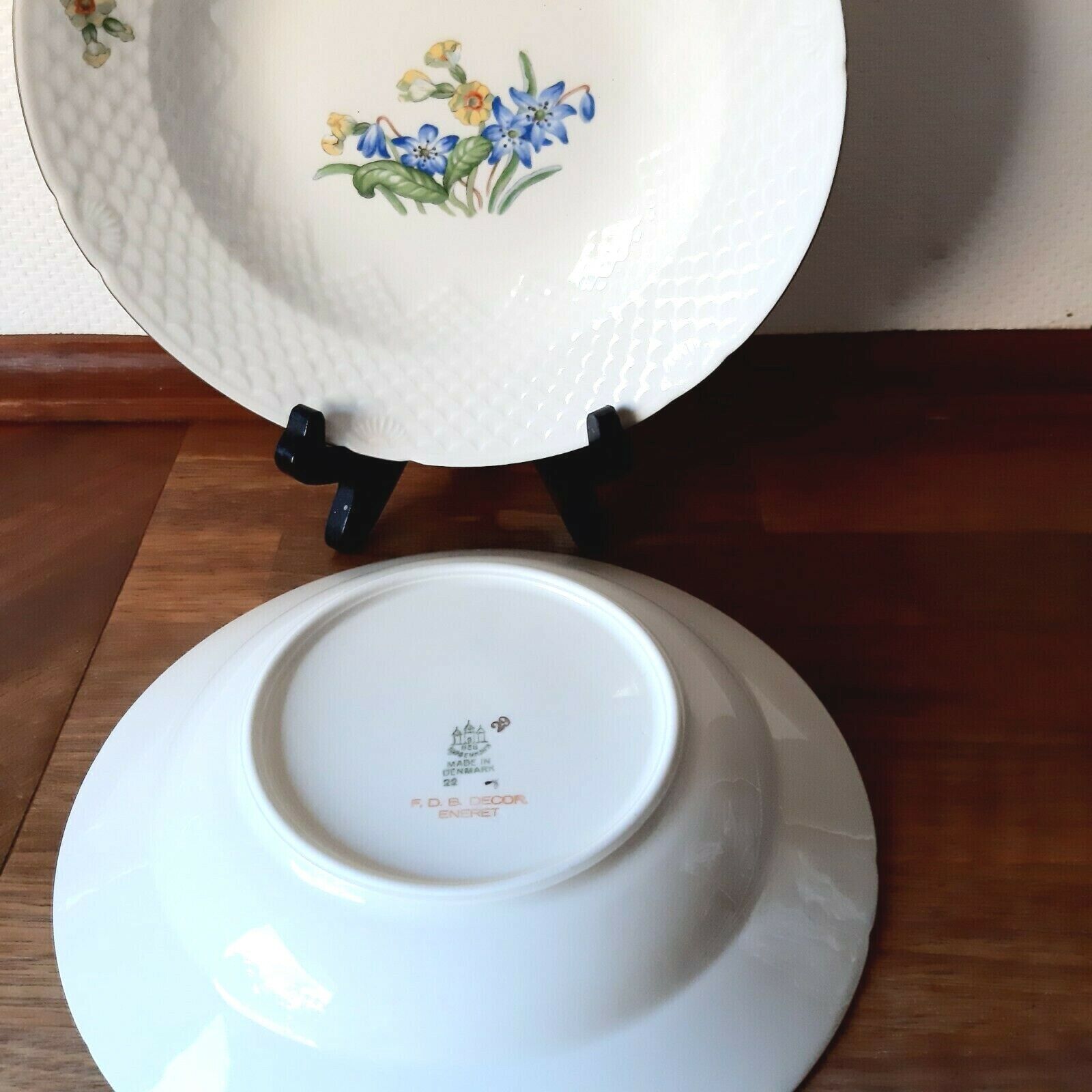 2 x SOUP plates NJAL Bing  Grondahl Royal Copenhagen 1st Exclusive FDB Decor