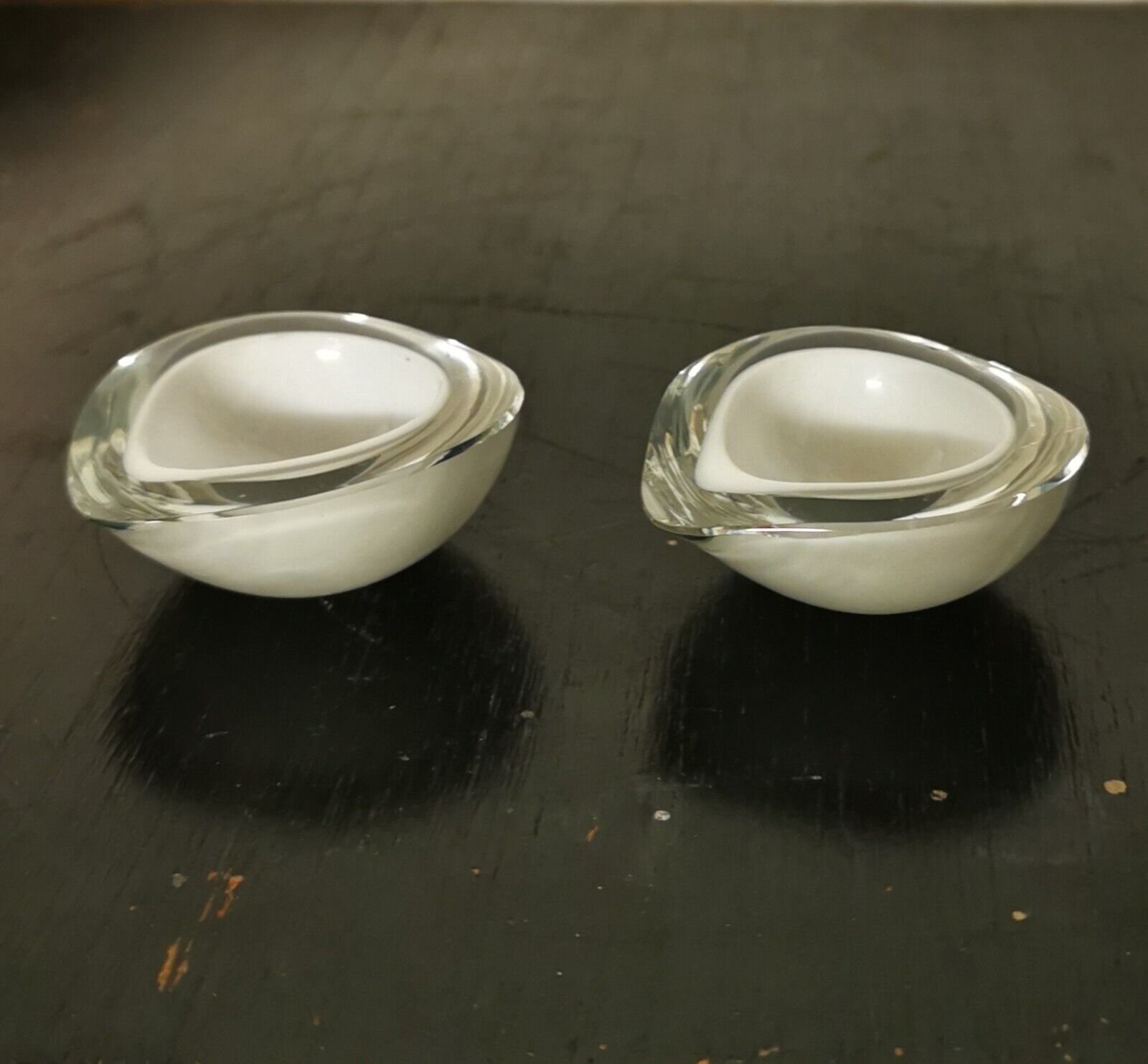 Vintage pair of small white bowl´s from Nuutajarvi Notsjo by K Franck Finland