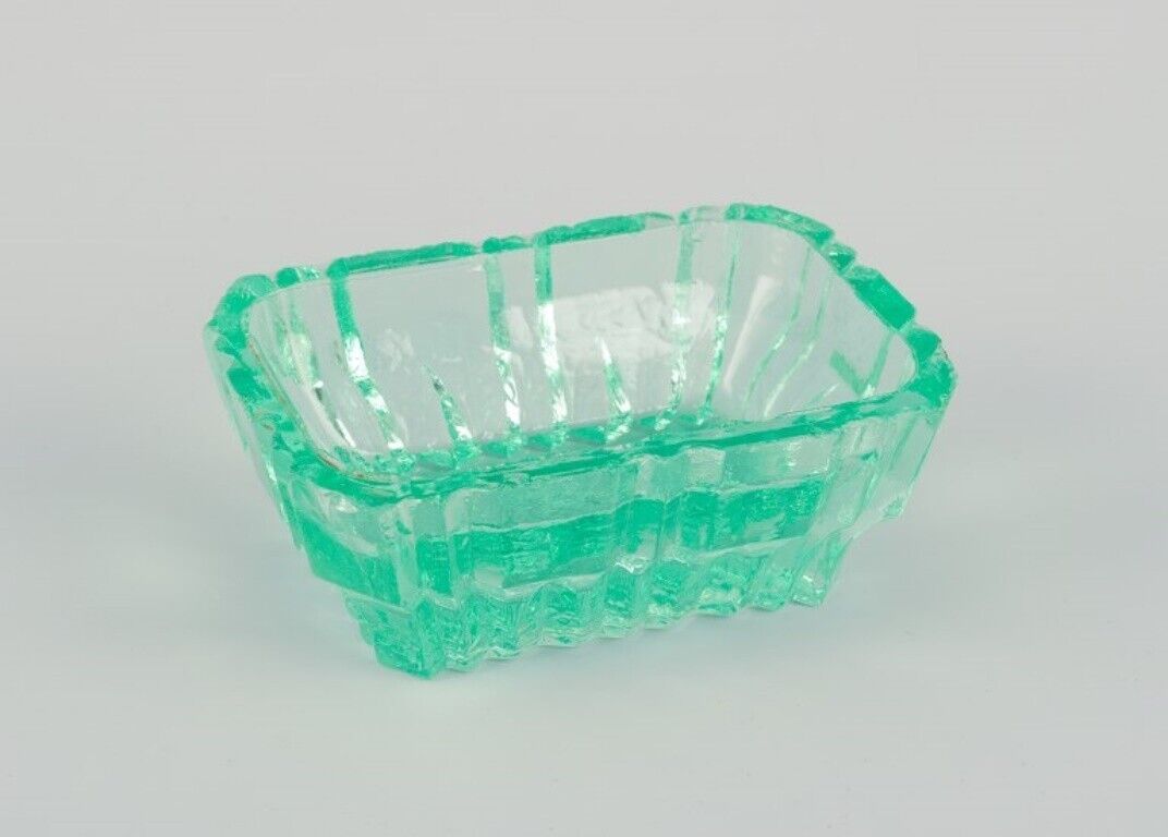 Fåglavik Glasbruk (1874-1980) Sweden Three salt cellars in green glass