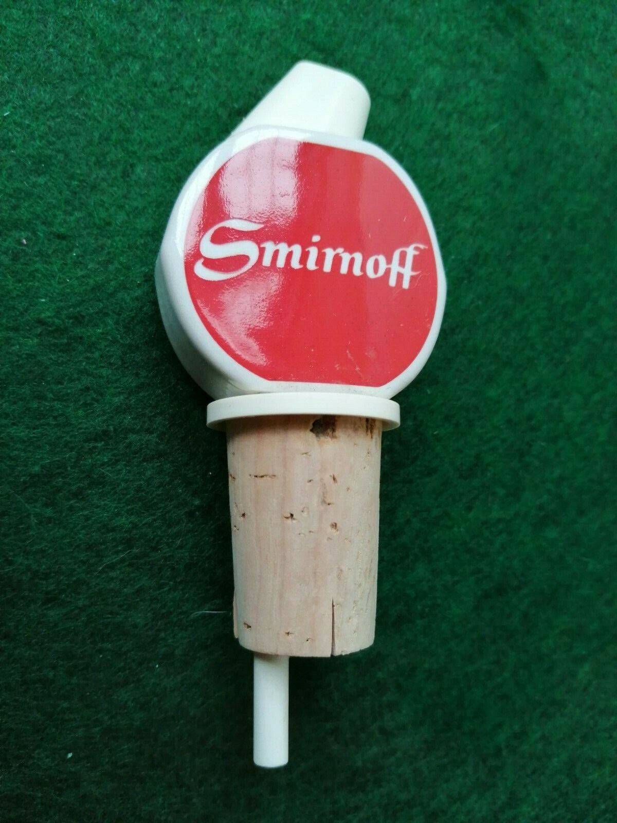 Vintage bottle stopper with pouring sprout "SMIRNOFF" Cork and plasticVGC