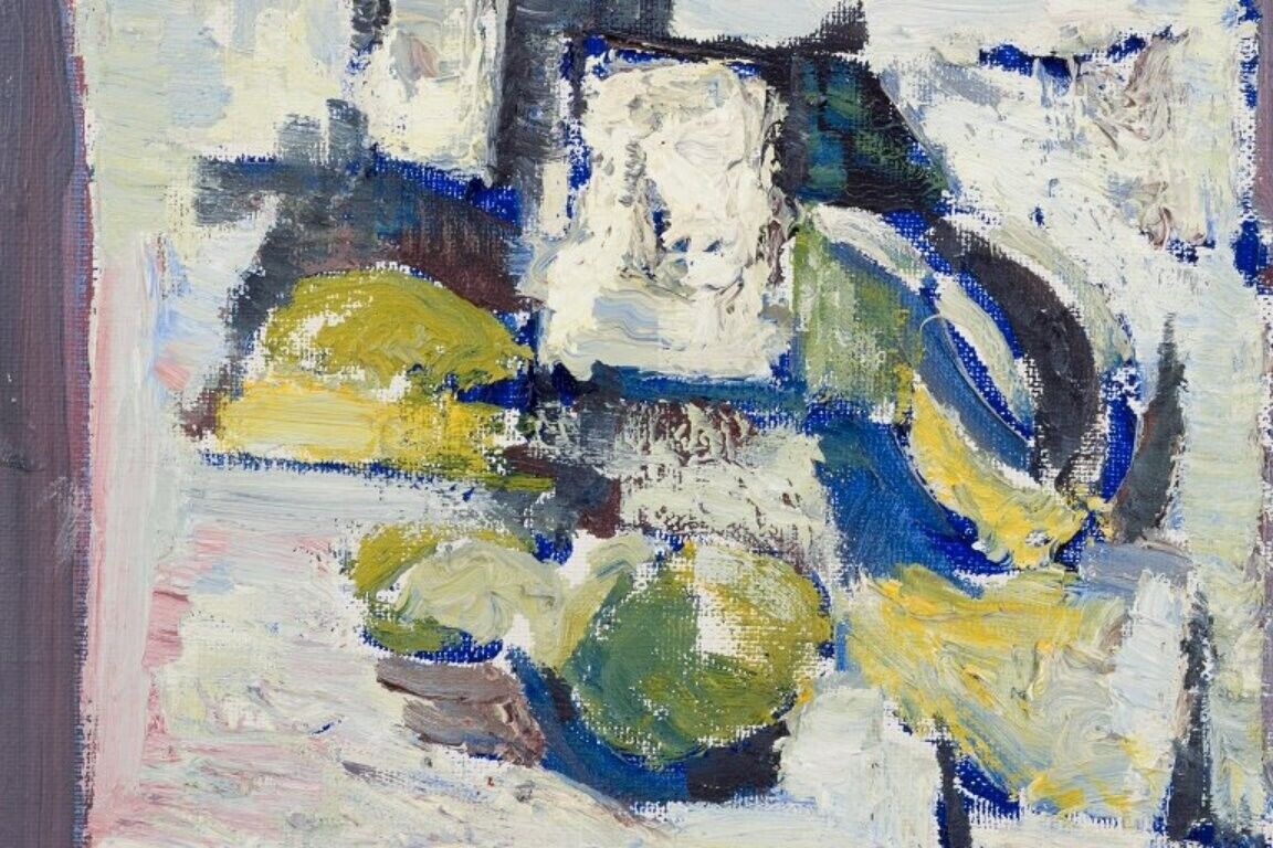 S Hamlet Swedish artist Oil on board Abstract composition 1971