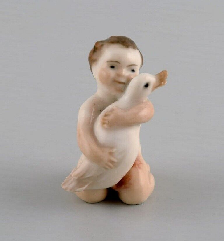 Rare Royal Copenhagen porcelain figure Girl with duck Model number 2332