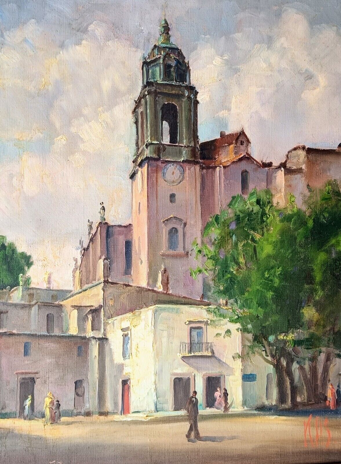 Knud Pedersen Svendsberg (1889-1976): CHURCH IN VALENCE SPAIN Dated 1957