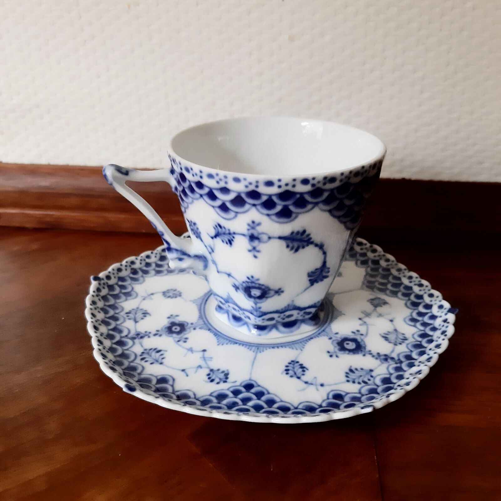 Old Coffee set BLUE FLUTED FULL LACE # 1-1036 Royal Copenhagen 1928 - 1936