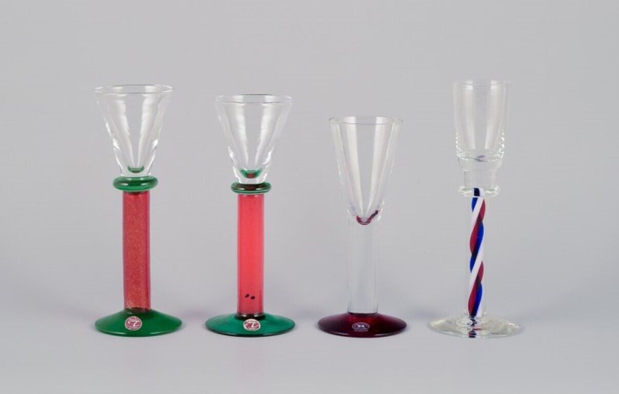 Margareta Hennix for Reijmyre Set of four schnapps glasses 1990s