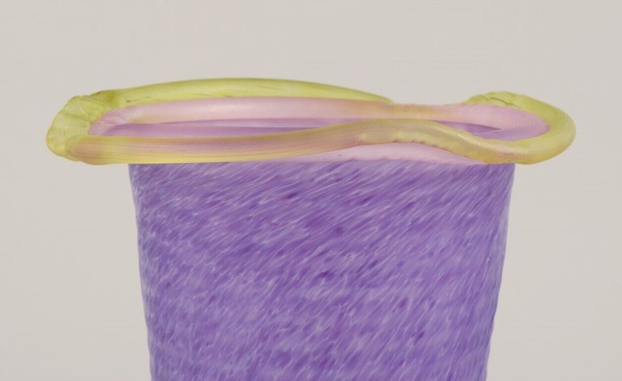 Ulrica Hydman Vallien for Kosta Boda Vase in violet and yellow art glass